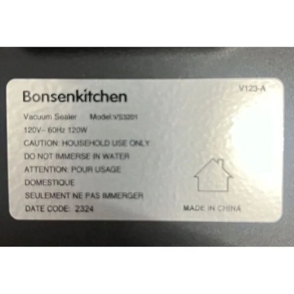Bonsenkitchen VS3201 Silver Black‎ Stainless Steel Food Vacuum Sealer Machine